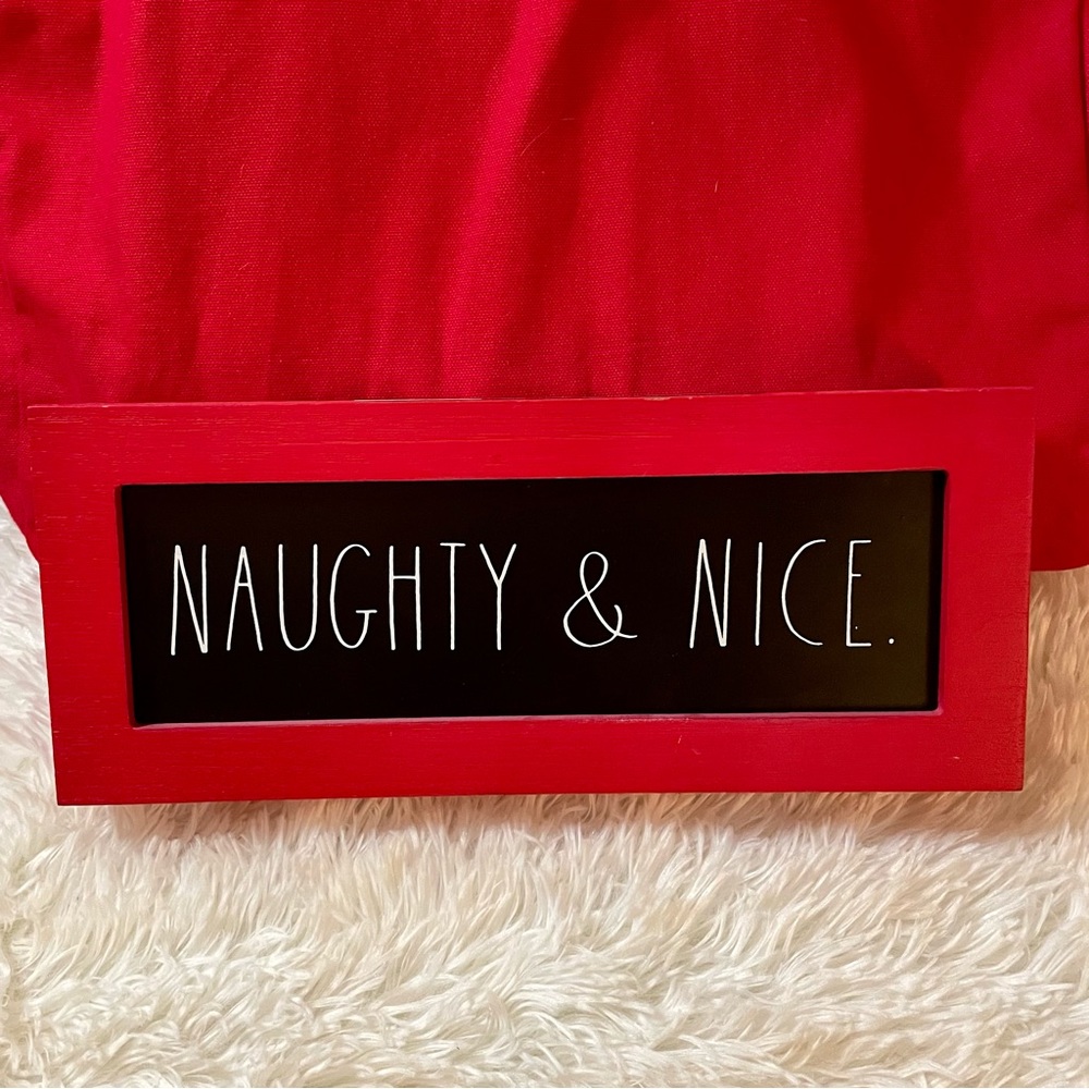 RAE DUNN : Holiday “NAUGHTY & NICE” Wood Sign
